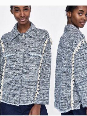 Zara Tweed Jacket with tassle trim
